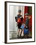 Prince William and Prince harry at their school after the easter holidays-null-Framed Photographic Print