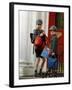 Prince William and Prince harry at their school after the easter holidays-null-Framed Photographic Print