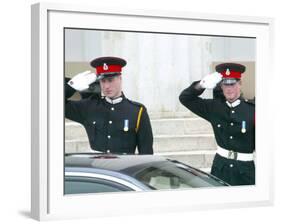 Prince William and Prince Harry, The Sovereign's Parade 2006-null-Framed Photographic Print