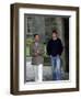 Prince William arriving at St Andrew's University With his father Prince Charles, September 2001-null-Framed Premium Photographic Print