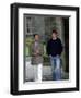 Prince William arriving at St Andrew's University With his father Prince Charles, September 2001-null-Framed Premium Photographic Print