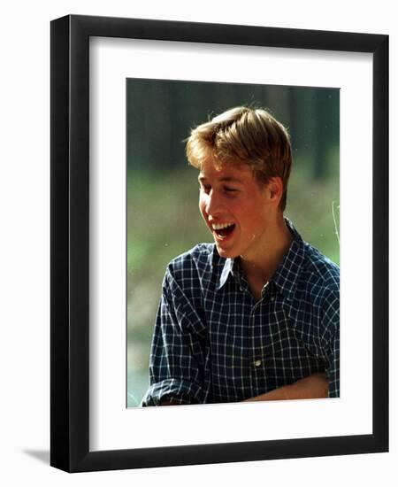 Prince William at River Dee, Balmoral, August 1988-null-Framed Premium Photographic Print