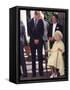 Prince William bends down to talk to The Queen Mother outside Clarence House where she was celebrat-null-Framed Stretched Canvas