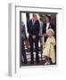 Prince William bends down to talk to The Queen Mother outside Clarence House where she was celebrat-null-Framed Premium Photographic Print