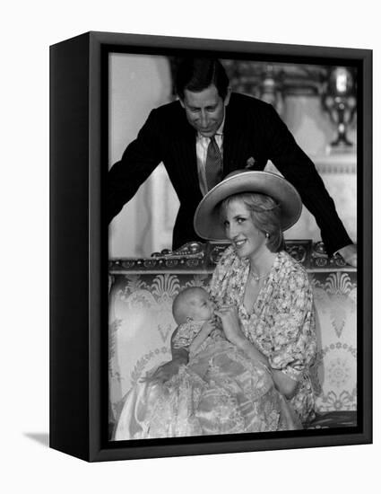 Prince William Collection 1982 Princess Diana with Prince Charles and Son Prince William in 1982-null-Framed Stretched Canvas