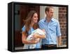 Prince William, Duke of Cambridge and Catherine, Duchess of Cambridge with son, Prince George-Associated Newspapers-Framed Stretched Canvas