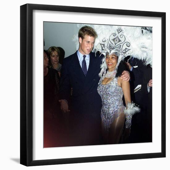 Prince William in Edinburgh with local dancer Luciana, Sept 2001-null-Framed Photographic Print