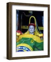 Prince William in F1 Benetton car at British Grand Prix , July 1992-null-Framed Photographic Print