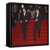 Prince William (left) and his brother Prince Harry arrive for the world premiere of the new James B-null-Framed Stretched Canvas