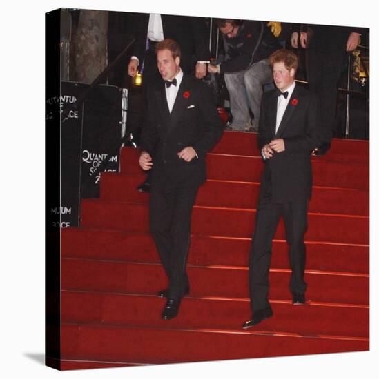 Prince William (left) and his brother Prince Harry arrive for the world premiere of the new James B-null-Stretched Canvas