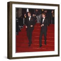 Prince William (left) and his brother Prince Harry arrive for the world premiere of the new James B-null-Framed Photographic Print