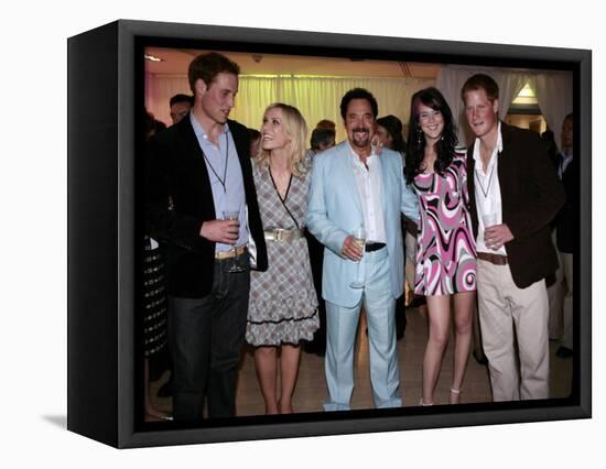 Prince William, Natasha Bedingfield, Tom Jones, Joss Stone and Prince Harry following pop concert i-null-Framed Stretched Canvas