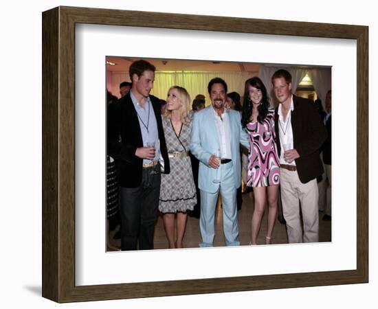 Prince William, Natasha Bedingfield, Tom Jones, Joss Stone and Prince Harry following pop concert i-null-Framed Photographic Print