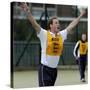Prince William playing football at the FA Hat-Trick project in Newcastle upon Tyne-null-Stretched Canvas
