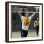 Prince William playing football at the FA Hat-Trick project in Newcastle upon Tyne-null-Framed Photographic Print