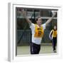 Prince William playing football at the FA Hat-Trick project in Newcastle upon Tyne-null-Framed Photographic Print