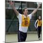 Prince William playing football at the FA Hat-Trick project in Newcastle upon Tyne-null-Mounted Photographic Print