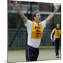 Prince William playing football at the FA Hat-Trick project in Newcastle upon Tyne-null-Mounted Photographic Print