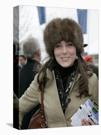 Prince William's girlfriend Kate Middleton seen here arriving at the Cheltenham Festival on Gold Cu-null-Stretched Canvas