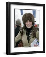 Prince William's girlfriend Kate Middleton seen here arriving at the Cheltenham Festival on Gold Cu-null-Framed Photographic Print