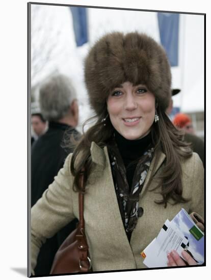 Prince William's girlfriend Kate Middleton seen here arriving at the Cheltenham Festival on Gold Cu-null-Mounted Photographic Print