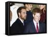 Prince William, sporting a new beard, with his brother Prince Harry as the Royal Family attend a Ch-null-Framed Stretched Canvas