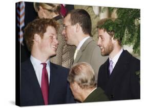 Prince William sporting a new beard with his brother Prince Harry as the Royal Family attend a Chri-null-Stretched Canvas