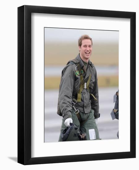 Prince William takes his first solo flight, lesson at RAF Cranwell in Lincolnshire-null-Framed Premium Photographic Print