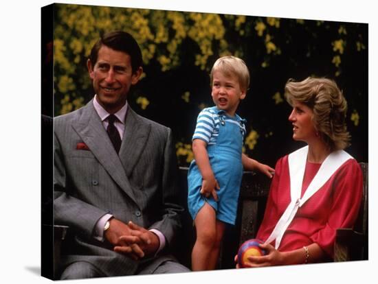 Prince William with his parents on his 2nd birthday, June 1984-null-Stretched Canvas