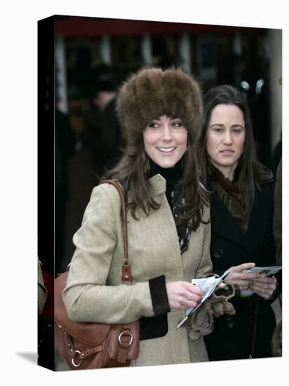 Prince Williams girlfriend Kate Middleton seen here arriving at the Cheltenham Festival on Gold Cup-null-Stretched Canvas