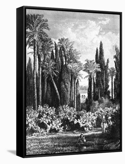 Princely Garden in Cairo, Egypt, 1880-null-Framed Stretched Canvas