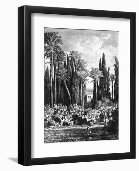 Princely Garden in Cairo, Egypt, 1880-null-Framed Giclee Print