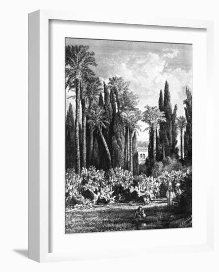 Princely Garden in Cairo, Egypt, 1880-null-Framed Giclee Print