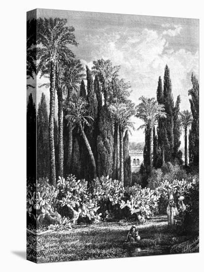 Princely Garden in Cairo, Egypt, 1880-null-Stretched Canvas