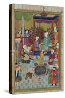 Princely Reception, Illustration from the Shahnama-null-Stretched Canvas