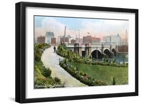 Princes Bridge, Melbourne, Australia, 1912-null-Framed Giclee Print