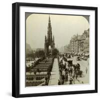 Princes Street and the Scott Monument, Edinburgh, Scotland, C Late 19th Century-Underwood & Underwood-Framed Photographic Print