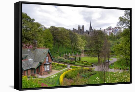 Princes Street Gardens in Edinburgh, Scotland-PlusONE-Framed Stretched Canvas