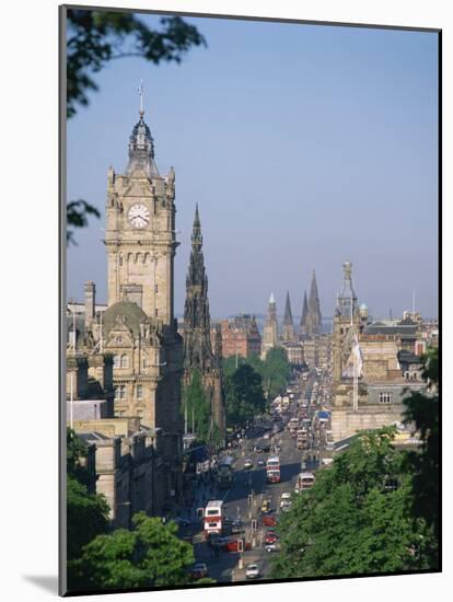 Princes Street Including the Waverley Hotel Clock Tower, Edinburgh, Lothian, Scotland, UK-Richardson Rolf-Mounted Photographic Print