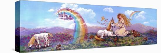 Princess and Unicorn Border-Judy Mastrangelo-Stretched Canvas