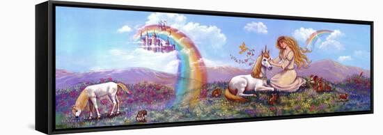 Princess and Unicorn Border-Judy Mastrangelo-Framed Stretched Canvas