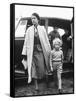 Princess Anne at Four Years Old Arriving with Queen Elizabeth at a Horse Show May 1955-null-Framed Stretched Canvas