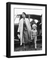 Princess Anne at Four Years Old Arriving with Queen Elizabeth at a Horse Show May 1955-null-Framed Photographic Print