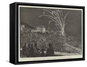 Princess Beatrice's Birthday at Grasse, Illuminations and Fireworks at the Grand Hotel-Amedee Forestier-Framed Stretched Canvas