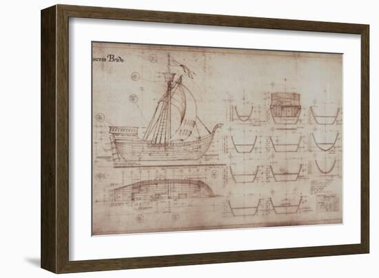 Princess Bride the Movie: Ship Illustration-null-Framed Art Print