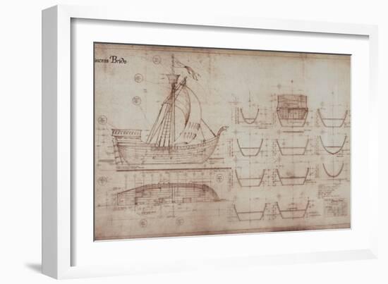 Princess Bride the Movie: Ship Illustration-null-Framed Art Print