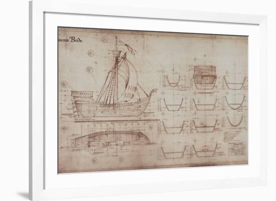 Princess Bride the Movie: Ship Illustration-null-Framed Art Print