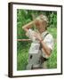 Princess Diana Adjusts Her Face Protector During Her Visit to Mine Fields in Haumbo Angola-null-Framed Photographic Print