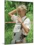 Princess Diana Adjusts Her Face Protector During Her Visit to Mine Fields in Haumbo Angola-null-Mounted Photographic Print