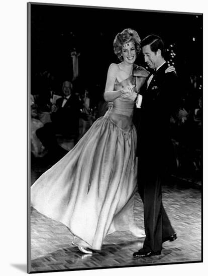 Princess Diana and Prince Charles Dancing Together in Government House-null-Mounted Photographic Print